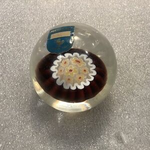 Vintage Murano Art Glass Paperweight Millefiori Canes Multicolor Floral